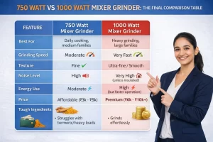 750 watt vs 1000 watt mixer grinder