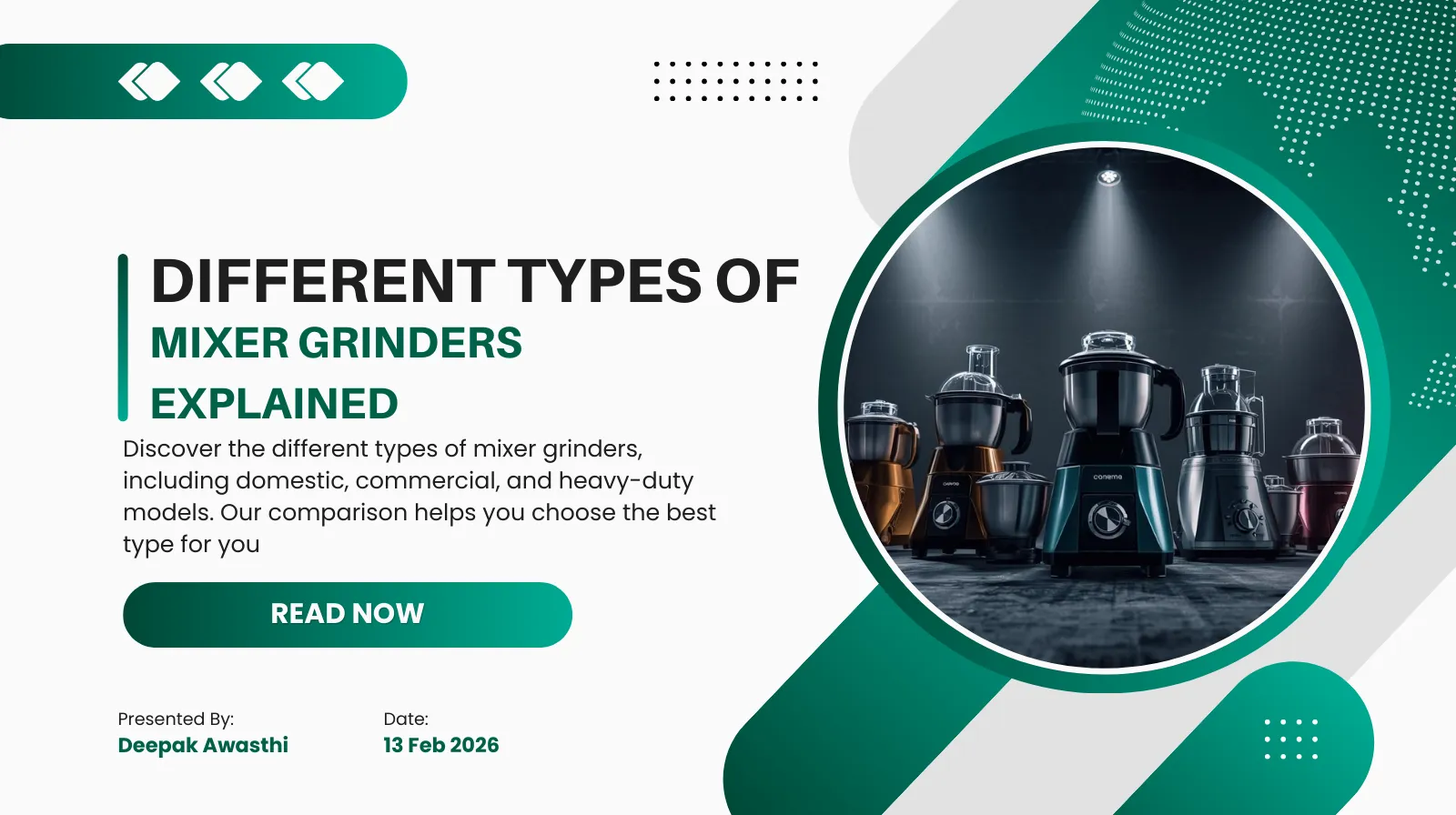 Types of Mixer Grinders